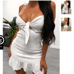 White Frill Mini Dress